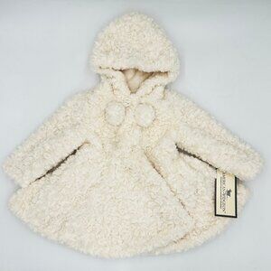 NWT American Widgeon Hooded Ivory Faux-Fur Coat - Size 2T (Tag size 2)